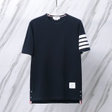 Thom Browne Classic Four Bar Round Neck Short Sleeve Couple's Casual Loose T-shirt
