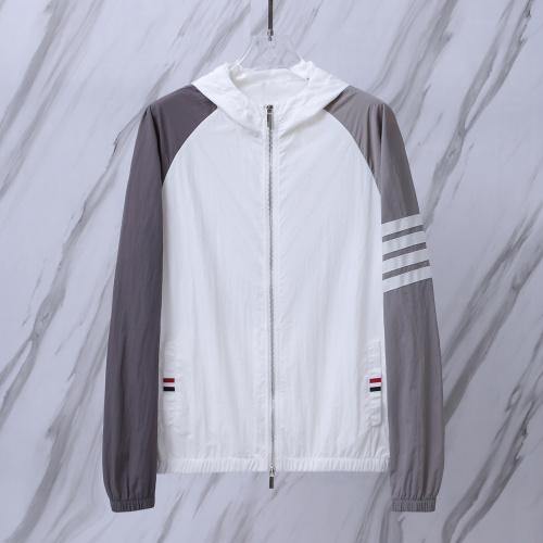 Thom Browne Unisex Fashion Four Bar Splicing Thin Sunscreen Coat