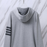 Thom Browne Classic Four Bar Hooded Zipper Jacket Unisex Casual Versatile Jacket