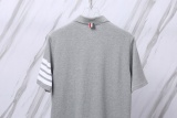 Thom Browne Unisex Classic Four Bar Casual Versatile Polo Shirt