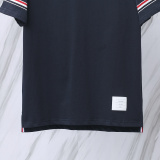 Thom Browne Classic Tri Color Ribbon Round Neck Short Sleeve Unisex Casual Versatile T-shirt