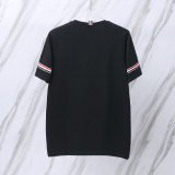Thom Browne Classic Tri Color Ribbon Round Neck Short Sleeve Unisex Casual Versatile T-shirt