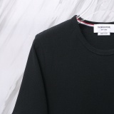 Thom Browne Classic Four Bar Round Neck Short Sleeve Couple's Casual Loose T-shirt
