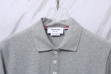 Thom Browne Unisex Classic Four Bar Casual Versatile Polo Shirt