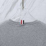 Thom Browne Classic Tri Color Ribbon Round Neck Short Sleeve Unisex Casual Versatile T-shirt