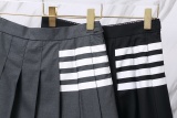 Thom Browne Women's Classic Four Bar High Waist Folding Skirt Commuter Versatile Short Skirt