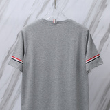 Thom Browne Classic Tri Color Ribbon Round Neck Short Sleeve Unisex Casual Versatile T-shirt