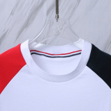 Thom Browne Classic Four Bar Splicing Short Sleeve Unisex Casual Versatile T-shirt