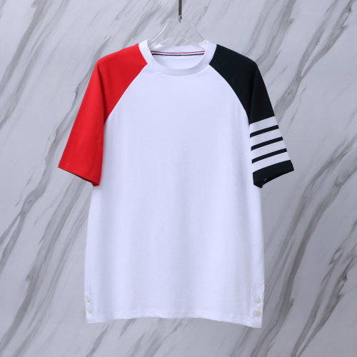 Thom Browne Classic Four Bar Splicing Short Sleeve Unisex Casual Versatile T-shirt