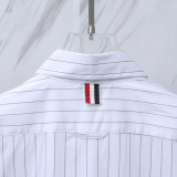 Thom Browne Women's Fashion Striped Short Open Umbilical Short Sleeve Shirt