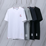 Thom Browne Classic Sled Dog Embroidered Round Neck Short Sleeve Unisex Casual Versatile T-shirt