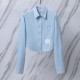 Thom Browne Women's Fashion Versatile Short Open Umbilical Long Sleeve Shirt