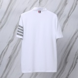 Thom Browne Unisex Classic Four Bar Casual Versatile Polo Shirt