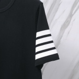 Thom Browne Classic Four Bar Round Neck Short Sleeve Couple's Casual Loose T-shirt