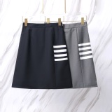 Thom Browne Women's Classic Four Bar High Waist Bag Hip Skirt Commuter Versatile Short Skirt