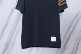 Thom Browne Classic Embroidered Striped Round Neck Short Sleeve Unisex Casual Versatile T-shirt