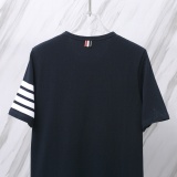 Thom Browne Classic Four Bar Round Neck Short Sleeve Couple's Casual Loose T-shirt