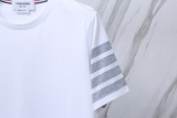 Thom Browne Classic Four Bar Round Neck Short Sleeve Couple's Casual Loose T-shirt