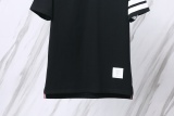 Thom Browne Classic Four Bar Round Neck Short Sleeve Couple's Casual Loose T-shirt