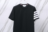 Thom Browne Classic Four Bar Round Neck Short Sleeve Couple's Casual Loose T-shirt