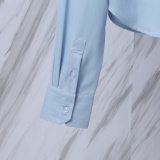 Thom Browne Women's Fashion Versatile Short Open Umbilical Long Sleeve Shirt