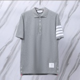 Thom Browne Unisex Classic Four Bar Casual Versatile Polo Shirt