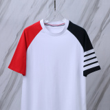 Thom Browne Classic Four Bar Splicing Short Sleeve Unisex Casual Versatile T-shirt