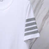 Thom Browne Classic Four Bar Round Neck Short Sleeve Couple's Casual Loose T-shirt