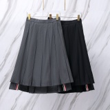 Thom Browne Women's Classic Three Color Ribbon High Waist Ruffle Skirt Commuter Versatile Short Skirt