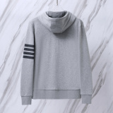 Thom Browne Classic Four Bar Hooded Zipper Jacket Unisex Casual Versatile Jacket