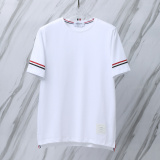 Thom Browne Classic Tri Color Ribbon Round Neck Short Sleeve Unisex Casual Versatile T-shirt