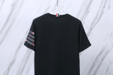Thom Browne Classic Embroidered Rose Four Bar Short Sleeve Unisex Casual Versatile T-shirt