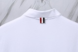 Thom Browne Unisex Classic Four Bar Casual Versatile Polo Shirt
