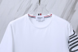Thom Browne Classic Embroidered Striped Round Neck Short Sleeve Unisex Casual Versatile T-shirt