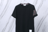 Thom Browne Classic Embroidered Rose Four Bar Short Sleeve Unisex Casual Versatile T-shirt