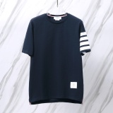 Thom Browne Classic Four Bar Round Neck Short Sleeve Couple's Casual Loose T-shirt