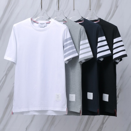 Thom Browne Classic Four Bar Round Neck Short Sleeve Couple's Casual Loose T-shirt