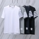 Thom Browne Classic Four Bar Round Neck Short Sleeve Couple's Casual Loose T-shirt