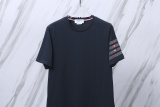 Thom Browne Classic Embroidered Rose Four Bar Short Sleeve Unisex Casual Versatile T-shirt
