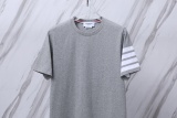 Thom Browne Classic Four Bar Round Neck Short Sleeve Couple's Casual Loose T-shirt