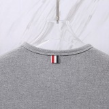 Thom Browne Classic Four Bar Round Neck Short Sleeve Couple's Casual Loose T-shirt
