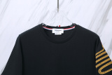Thom Browne Classic Embroidered Striped Round Neck Short Sleeve Unisex Casual Versatile T-shirt