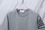 Thom Browne Classic Embroidered Striped Round Neck Short Sleeve Unisex Casual Versatile T-shirt