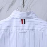 Thom Browne Women's Fashion Striped Short Open Umbilical Short Sleeve Shirt