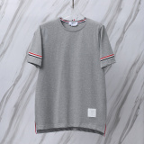 Thom Browne Classic Tri Color Ribbon Round Neck Short Sleeve Unisex Casual Versatile T-shirt