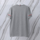 Thom Browne Classic Tri Color Ribbon Round Neck Short Sleeve Unisex Casual Versatile T-shirt