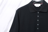 Thom Browne Unisex Classic Four Bar Casual Versatile Polo Shirt