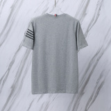 Thom Browne Classic Embroidered Striped Round Neck Short Sleeve Unisex Casual Versatile T-shirt