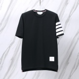 Thom Browne Classic Four Bar Round Neck Short Sleeve Couple's Casual Loose T-shirt