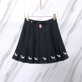 Thom Browne Women's Classic Fashion Dog Embroidered Ruffle Skirt Short Skirt